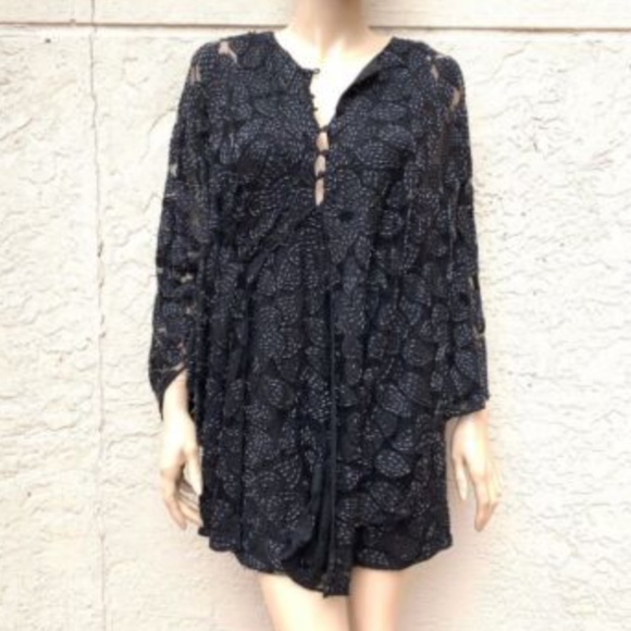 Halston heritage size 8 fully beaded black cape style dress euc - Picture 2 of 16